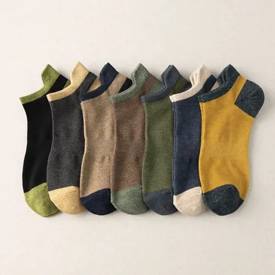 Spring And Summer Thin Cotton Breathable Deodorant Color-blocking Short Boat Socks