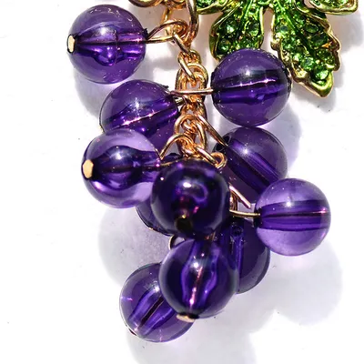 Fruit Brooch Grape String Rhinestones Plant Corsage Banquet Dress