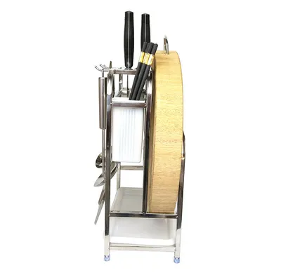 Stainless Steel Square Tube Knife Holder Knife Holder Cutting Board Rack Cutting Board Rack Kitchen Multi-Function Storage Racks Chopstick Holder