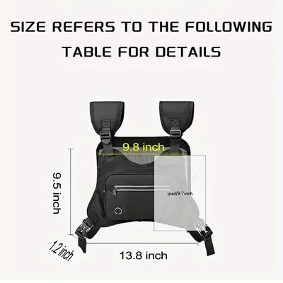 Outdoor Cycling, Sports, Fitness, Running Vest, Chest Bag, Adjustable Reflective Mesh Pocket,