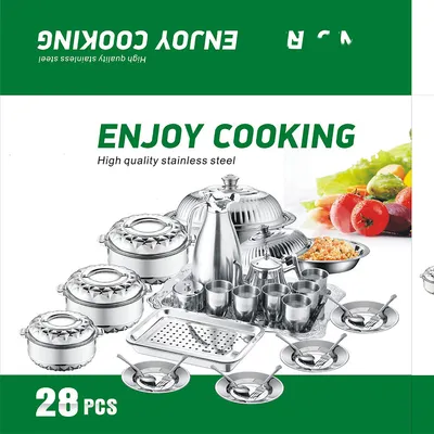 Stainless Steel Double Layer Insulation Pot Set
