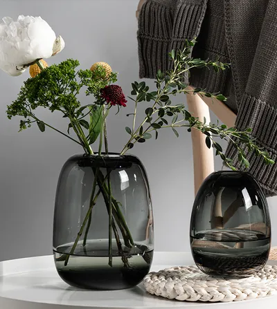 Japanese Simple Flower Arrangement Craft Glass Vase Ornament