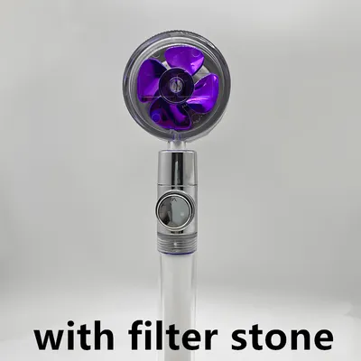 Shower Head Water Saving Flow 360 Degrees Rotating With Small Fan ABS Rain High Pressure Spray Nozzle Bathroom Accessories