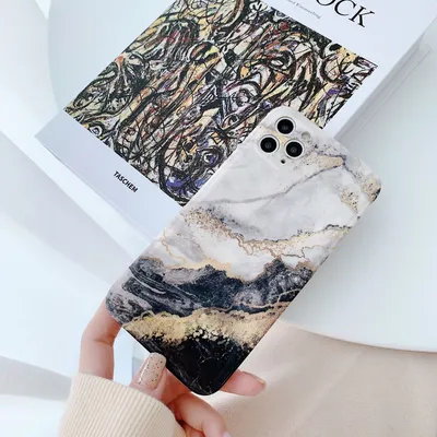Mobile Phone Cover With Golden Marble
