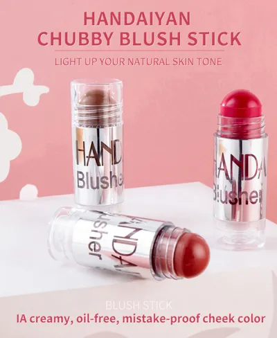Cheek Blusher Shimmer Blush Stick Face Makeup Highlighter Bronzer Contour Cream Long-lasting Facial Make Up Cosmetics