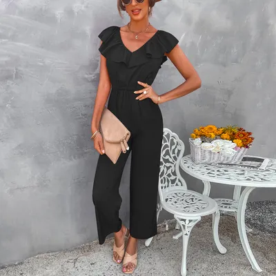 European And American Women's Fashion Slim Waist Jumpsuit