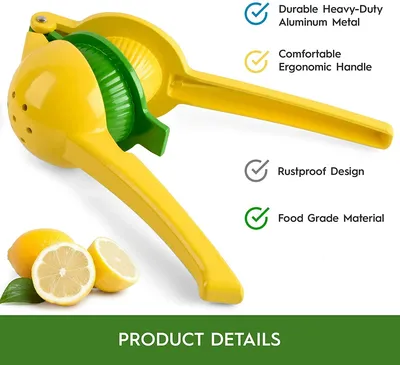 Heavy-Duty Metal Lemon Squeezer & Lime Juicer Manual Citrus Hand Press Fruit Extractor Kitchen