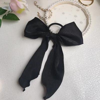 Silk satin oversized bow hair tie