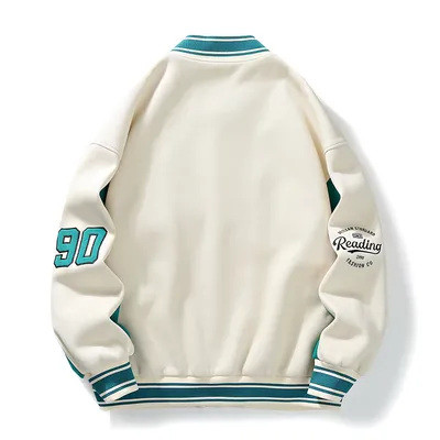 Men's Fashion Retro Alphabet Embroidered Baseball Uniform Coat