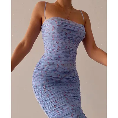 Double Layer Mesh Floral Party Dress Female
