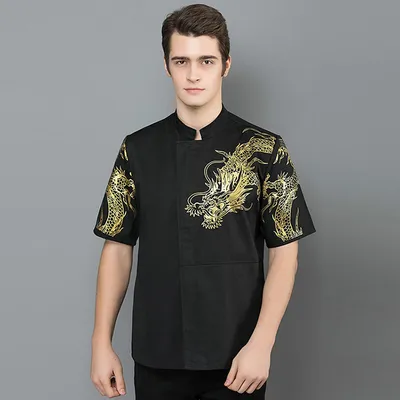 High-grade Chef Work Clothes Men's Dragon Robe Fashion