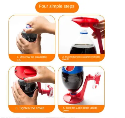 The Magic Tap Coke Bottle Inverted Plastic Beverage Water Dispenser Household Summer Party Kitchen