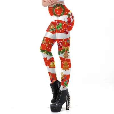 Women Christmas Digital Print Tight Leggings