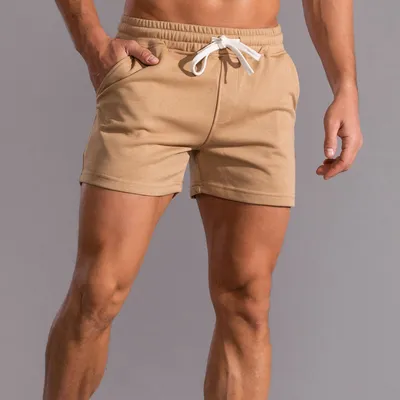 Solid Color Men's Sports Running Fitness Casual Shorts