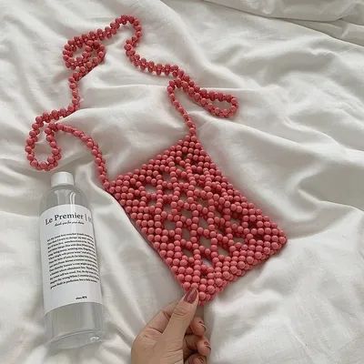 Fashion pearl woven single and versatile shoulder bag