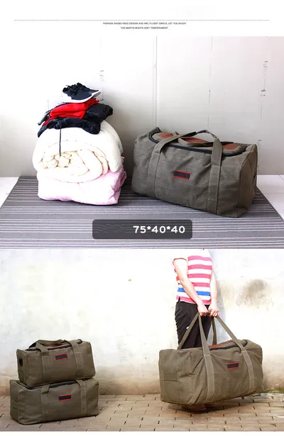 Large Capacity Canvas Hand Luggage Bag Travel Bag Men's Moving Big Bag