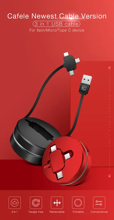 3 in 1 USB Cable Micro USB Type C