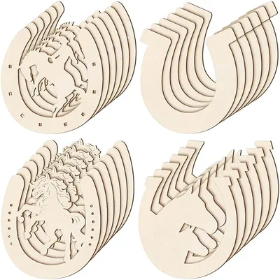 Wooden Unfinished Horseshoe Craft Party Decor