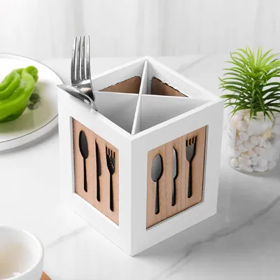 Wooden Kitchen Tableware Spoon Chopsticks Storage Multifunctional Supplies Storage Box
