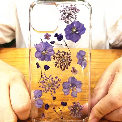Epoxy Pearl Real Flower Phone Case