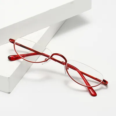 Women's Portable Fashionable Half-moon Shaped Reading Glasses