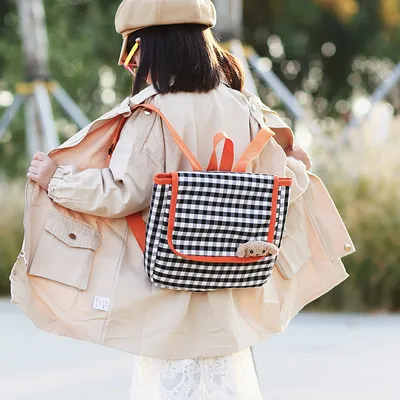 Children's plaid western style backpack