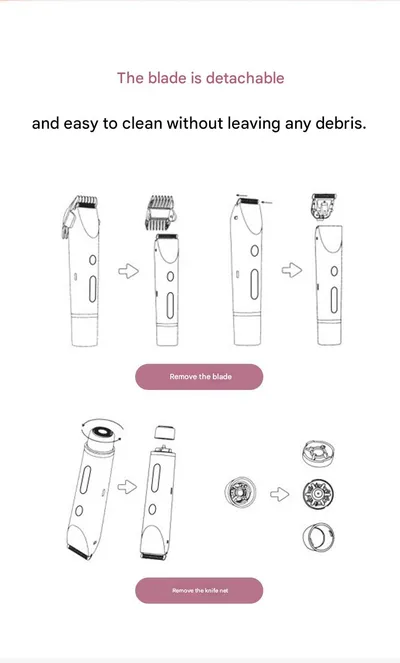 Women's Hair Trimmer, Baby Hair Clipper, Women's Pubic Hair Trimmer, Hair Removal Device, Dry And Wet Use