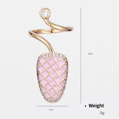 Copper Real Gold Plated Zirconium Drip Oil Nail Ring