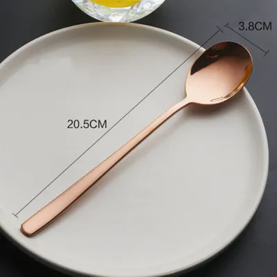 Korean style spoon stainless steel household long handle spoon
