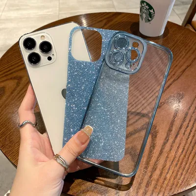 Glitter Plating Straight Edge Phone Case