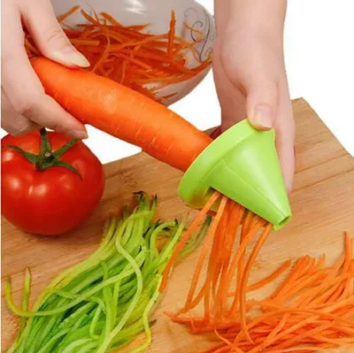 2Pcs Handheld Spiralizer Grater Shredder, Vegetable Fruit Spaghetti Noodle Maker For Zucchini Carrot Radish, Funnel Style Kitchen Gadget