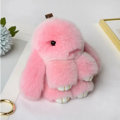 Soft Bunny PomPom,Cute Plush Rabbit Keychain, Ideal For Bags, Keys, Car Mirrors & Phones