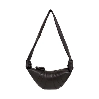 Hot-selling European And American Sheep Leather Croissant Bag For Foreign Trade, Crossbody Lazy-style Horn Bag, Vintage Genuine Leather Shoulder Crossbody Dumpling Bag