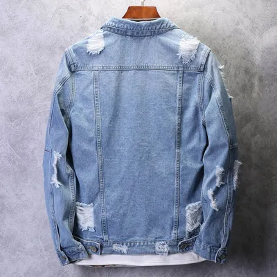 Casual ripped denim jacket