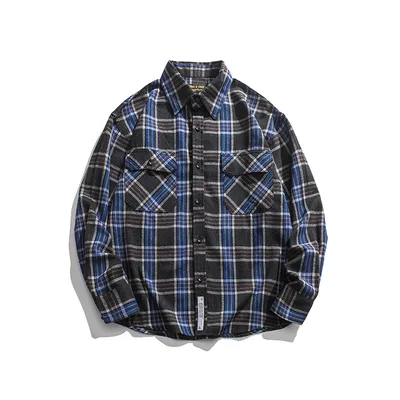 Long-sleeved Japanese Tide Brand Plaid Shirt
