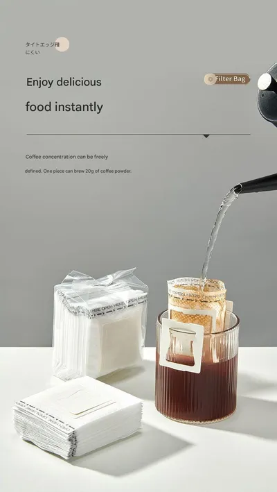 Disposable Coffee Filter Bags Pour-Over Coffee Grounds Filter Paper Imported Drip Coffee Filter Bags Coffee Filter Paper Drip Filter Paper