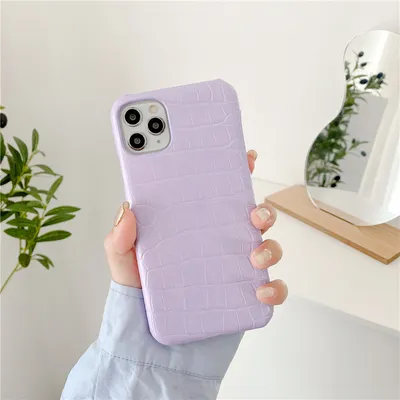 Pattern Leather Phone Case Half Hard Shell