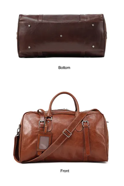 Vegetable Tanned Leather Luggage Bag, Men's Bag, Sports And Fitness Bag, Genuine Leather Business Handbag, Short Distance Outdoor Travel Bag