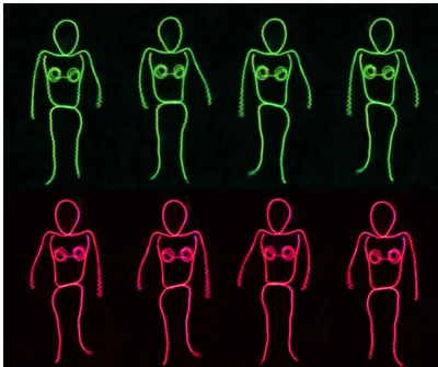 Beautiful girl stickman fluorescent dance performance props