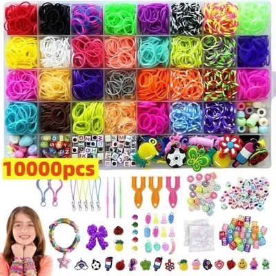 10000 Loom Bands - Kit Includes Colourful Premium Rubber Quality Craft Kit