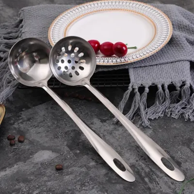 Hanging Stainless Steel Soup Spoon With Bare Body Handle Colander