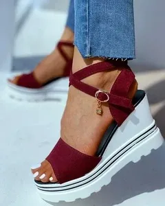 Spring and autumn waterproof fish mouth sandals high heels