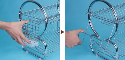 On Behalf Of The Kitchen Tableware Draining Plate Rack Double Stainless Material Storage Racks Dishes