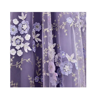 Flower Embroidered Mesh Skirt For Women