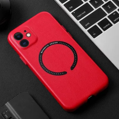 Magnetic Leather Fine Hole Phone Case