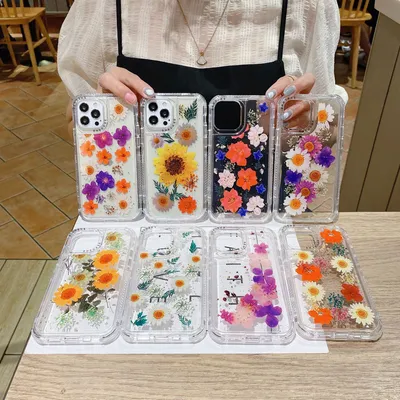 Simulation Painted Flower Epoxy Phone Case