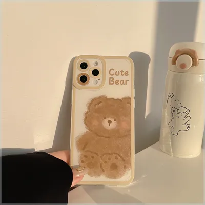 Brown Plush Bear Phone Case Cat Eye