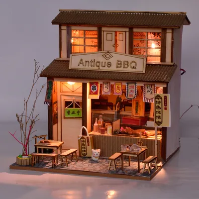 Diy Hut Chinese Ancient Architecture Handmade Mini Wooden House