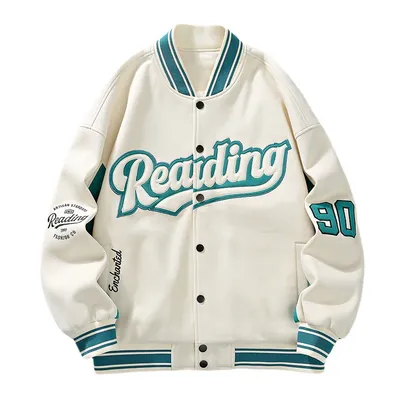 Men's Fashion Retro Alphabet Embroidered Baseball Uniform Coat