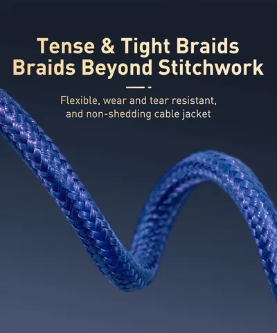Rapid Series 3 In 1 Cable  For IP Plus Micro Plus Type C Dark Blue
